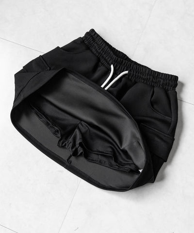 【 インナーパンツ裏地付 】ハイウエストスウェットミニスカート ／ high waist sweat mini skirt