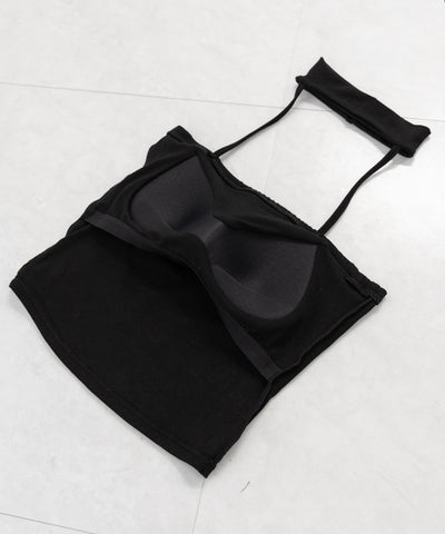 【 ３color ／ カップ付 】ダブルラインストラップチョーカーキャミソール ／ double line strap choker camisole