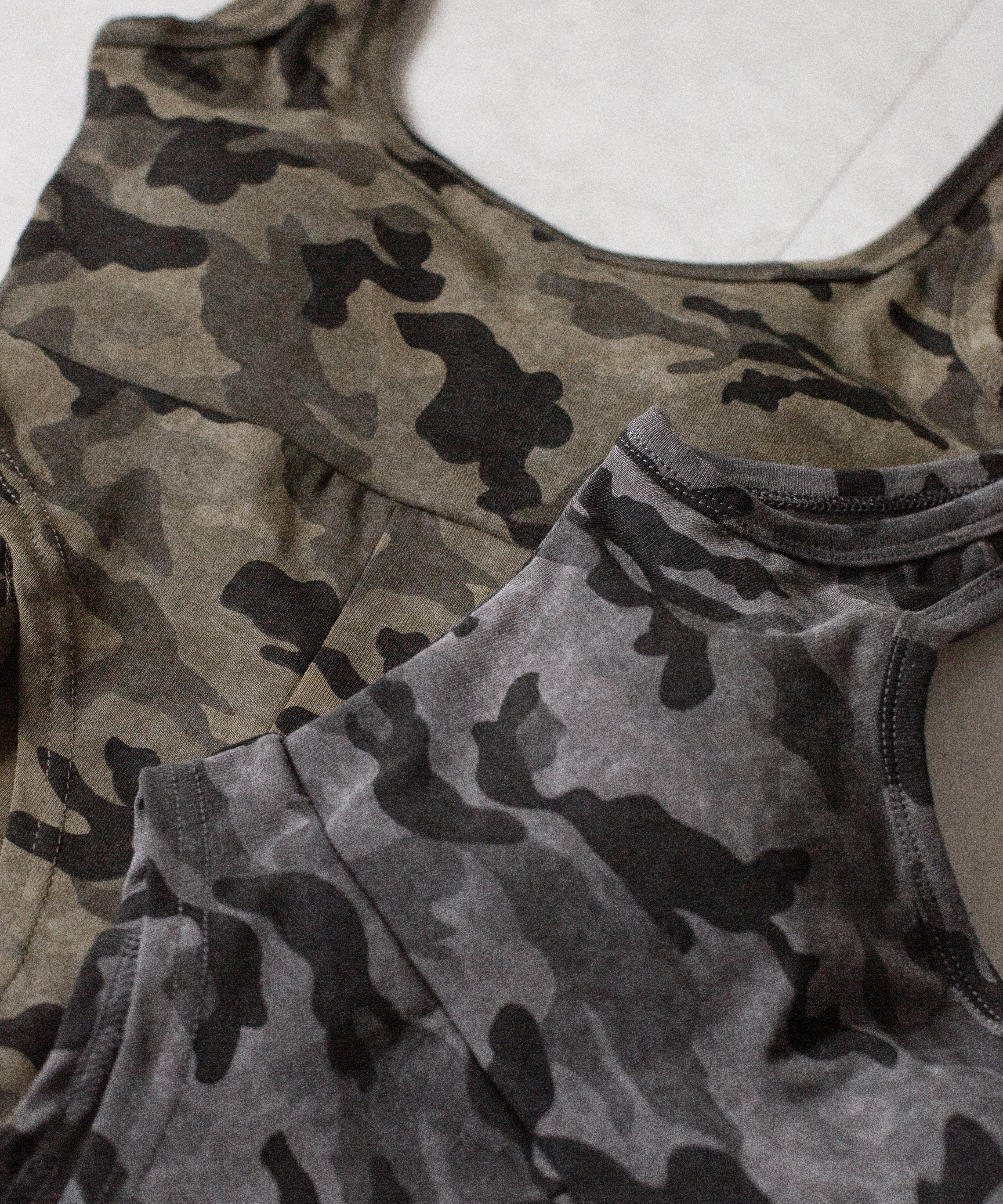ヴィンテージカモフラボディスーツタンク／ Vintage camouflage bodysuit tank