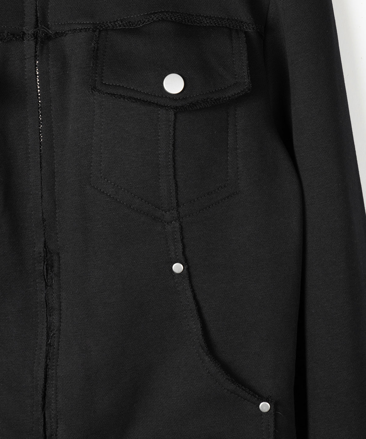 ダブルジップアウトポケット裏毛スリムジャケット ／ Double-zip outer pocket sweat slim jacket