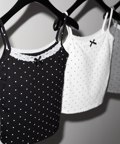ミニリボンドットレースキャミソール ／ mini ribbon dot lace camisole