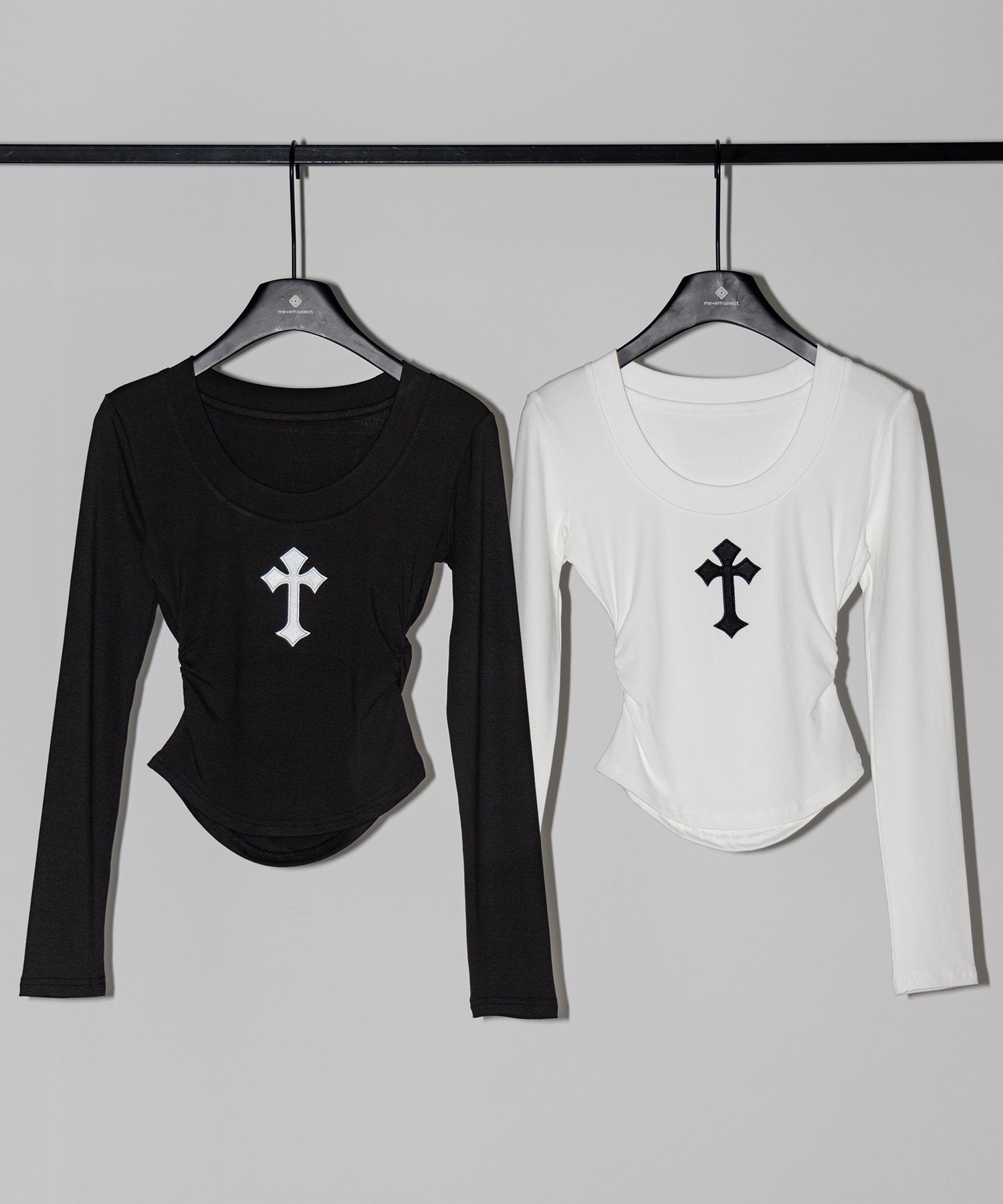 クロスパッチスーパーフィットスリムロンT ／ Cross-patch super fit slim long-sleeve T-Shirt