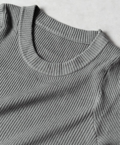 【 ３color 】BASIC ショートリブニットトップス　／ BASIC SHORT LIB KNIT TOPS