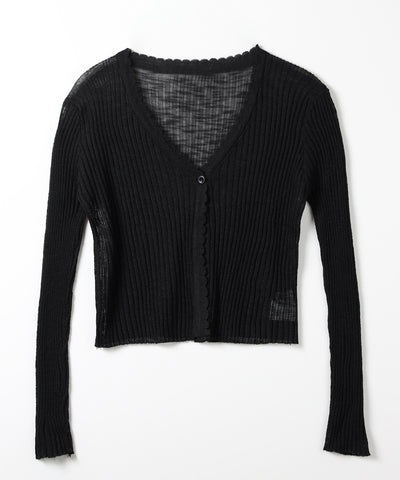【 ２点セット 】レースリボンニットキャミソール ＋ シアーリブニットカーディガン ／ lace ribbon knit camisole ＋ sheer lib knit cardigan