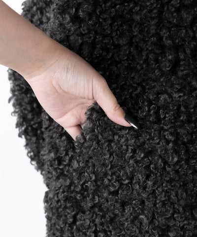 【 限定先行販売 】プードルボアミドルフーディコート ／ poodle boa middle hoodie coat