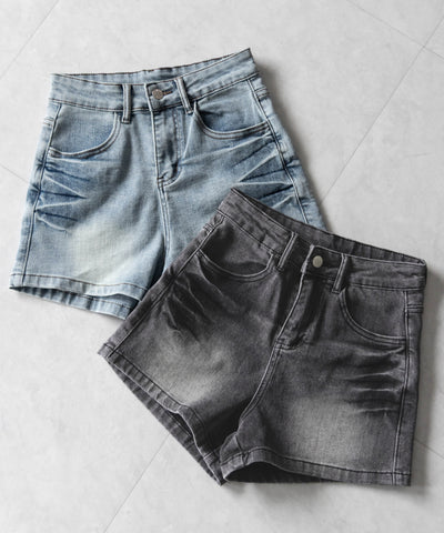 ハイウエストタイトデニムショートパンツ ／ high waist tight short pants