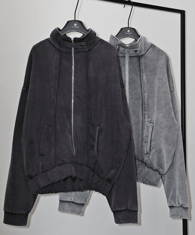 ピグメントヴィンテージジップアップオーバースウェットブルゾン ／ pigment vintage zipup over sweat blouson