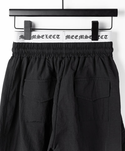 【 ２color ／ 裾絞り可能 】ウエストロゴナイロンライクワッシャーワイドパンツ ／ waist logo nylon-like washer wide pants