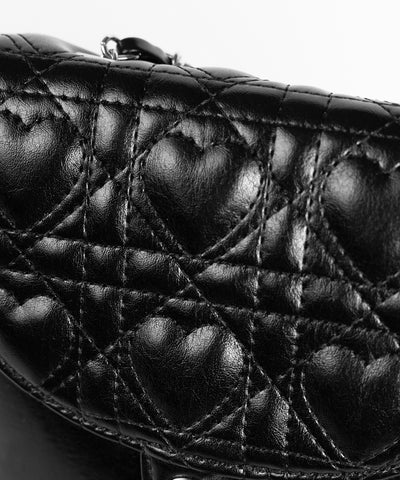 ハートキルティングチェーンミニリュック / heart quilted chain mini backpack