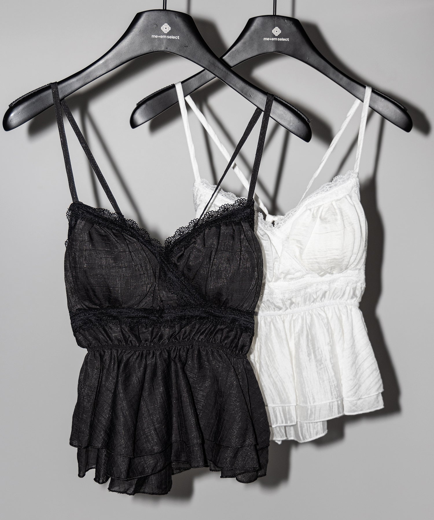 レースフリルペプラムキャミソール ／ lace frill peplum camisole