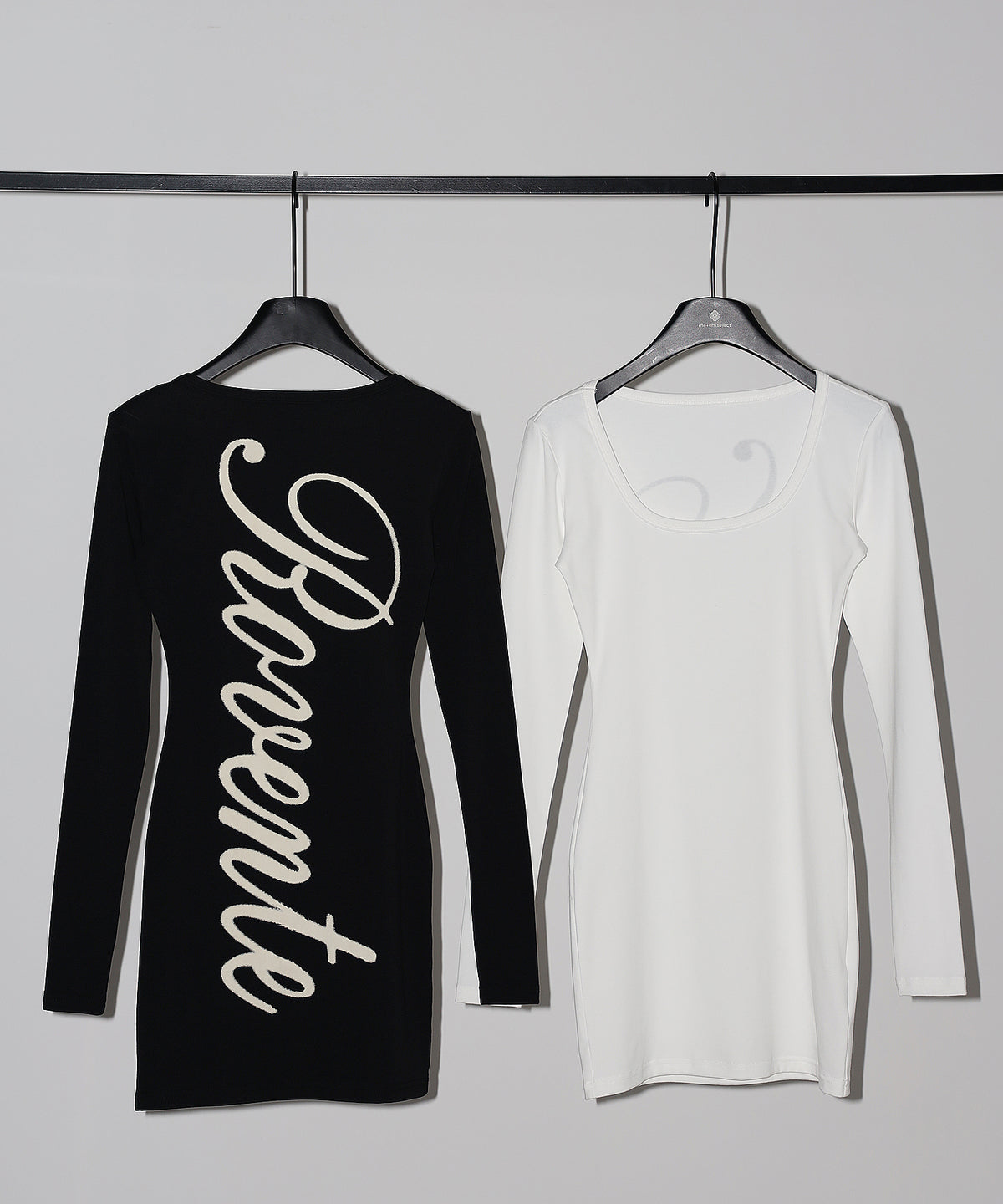 レタリングバックロゴスクエアタイトミニワンピース ／ lettering back logo square tight mini onepiece