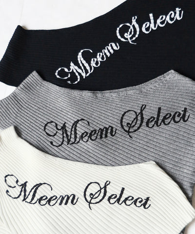 レタリングロゴワンショルリブニット ／ lettering logo oneshoulder lib knit