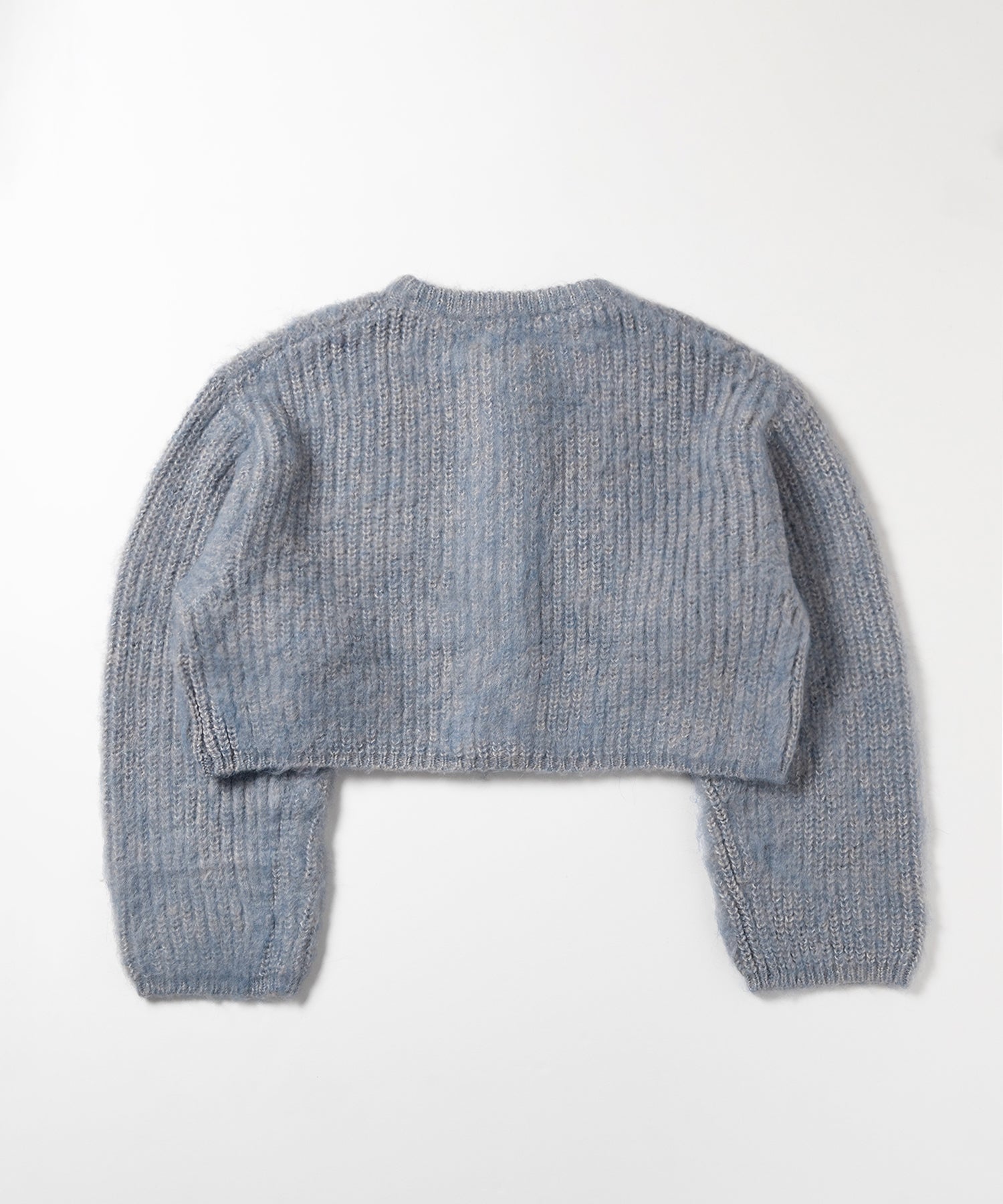 ボリュームワイドスリーブショートシャギーニットカーディガン ／ volume wide sleeve short shaggy knit cardigan