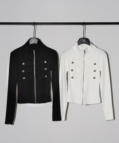 ナポレオンスタンドネックジップアップトップス ／ napoleon standneck zipup tops