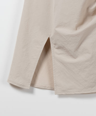 【 ３color／３size 】ドローコードタックデザインナイロンロングスカート