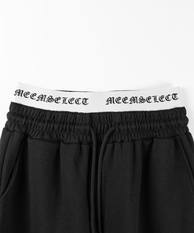 ウエストグランジロゴスウェットワイドパンツ ／ waist grunge logo sweat wide pants