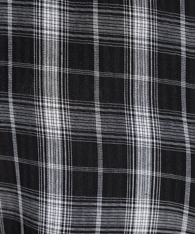 ビッグシルエットブラックシアーチェックシャツ ／ big silhouette black sheer check shirt