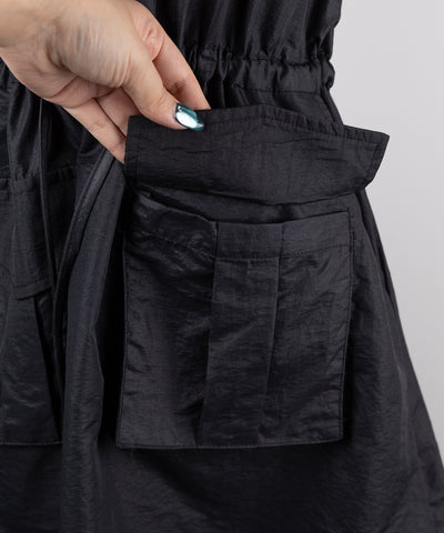 【 ２color 】アウトポケットナイロンカーゴミニワンピ ／out pocket nylon cargo mini onepiece