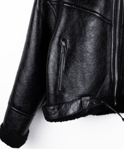 【 限定先行販売 】B-3ヴィンテージレザーボアムートンジャケット ／ B-3 vintage leather boa mouton jacket