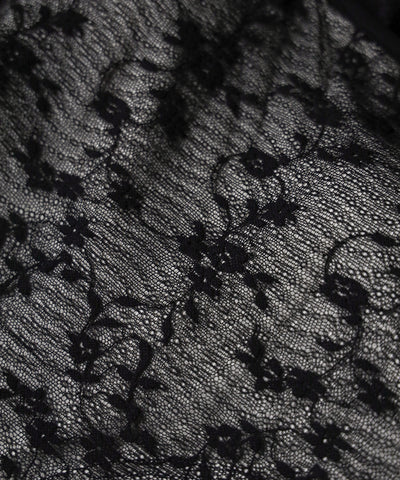 【 ２color 】フラワーレースレイヤードオフショルボディスーツトップス ／Flower lace layered off shoulder bodysuit tops