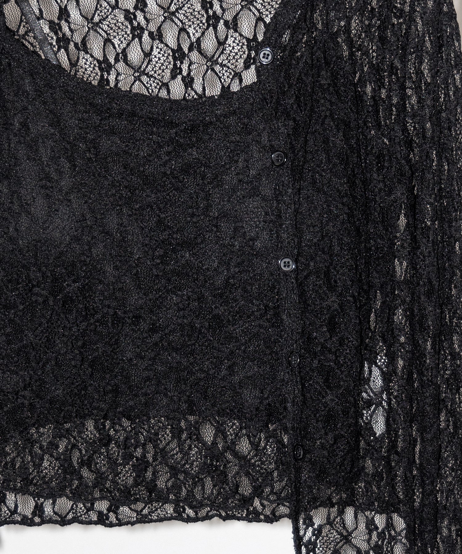 ストレッチレースメローキャミソール ＋ カーディガンセット ／stretch lace mellow camisole + cardigan set
