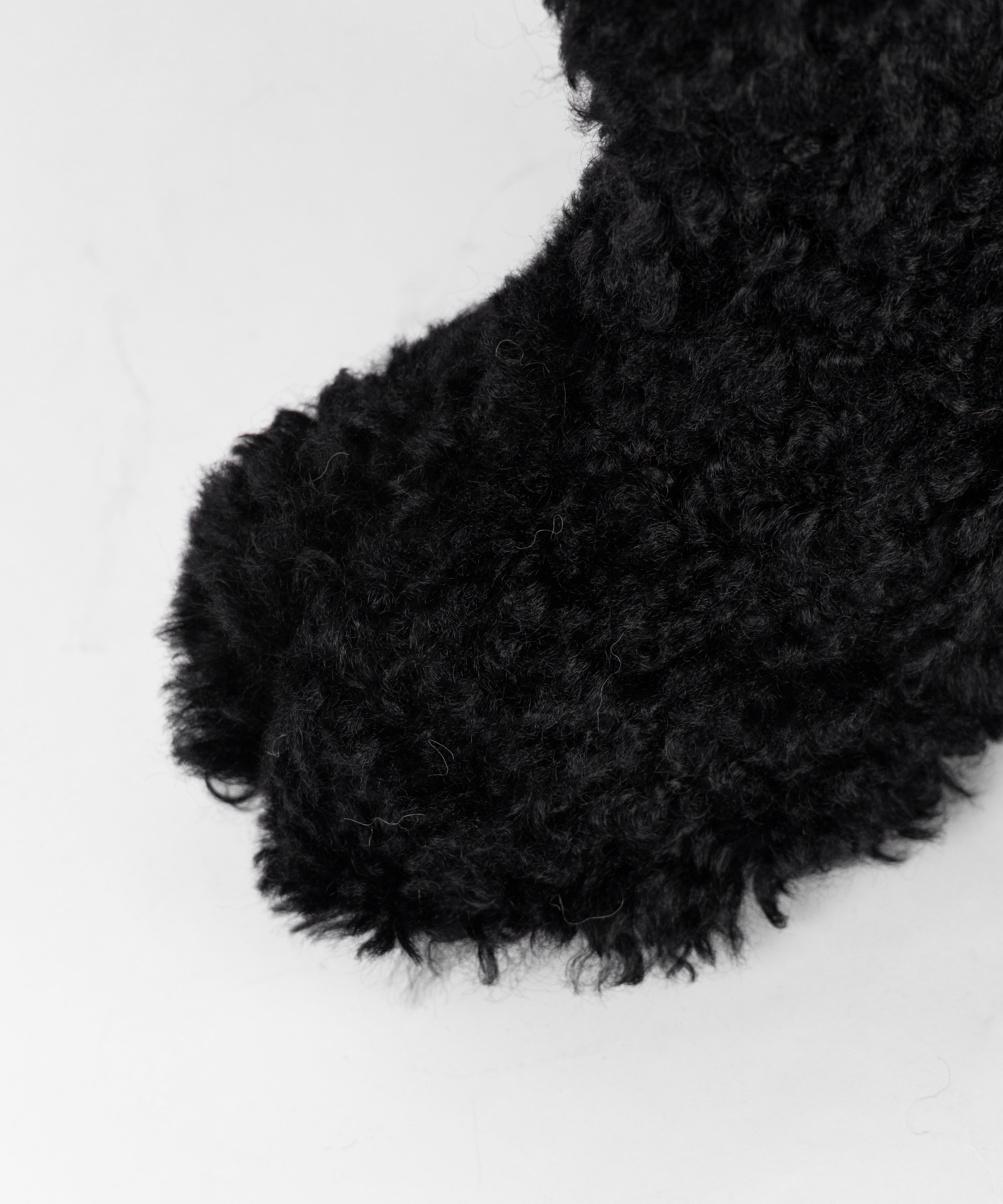 厚底テディボアショートブーツ ／ platform teddy boa short boots