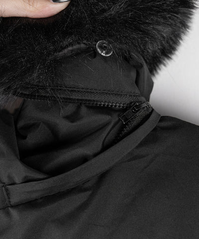 【 フード取り外し可能２ＷＡＹ 】フェイクファーフードショートダウンジャケット ／ 2WAY fake fur hoodie short down jacket
