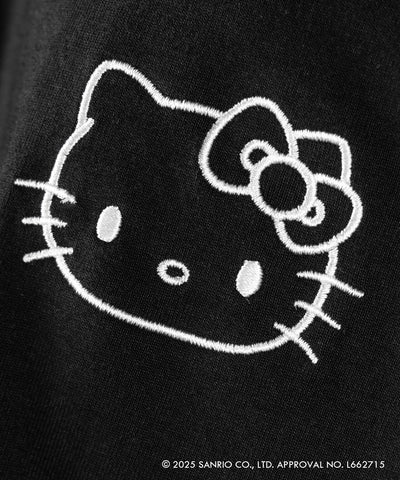 【 HELLO KITTY × me+em select 】ハローキティ刺繍長袖ビッグロンT ／ Hello Kitty embroidery big long sleeve T-Shirts【 セットアップ着用可能 】