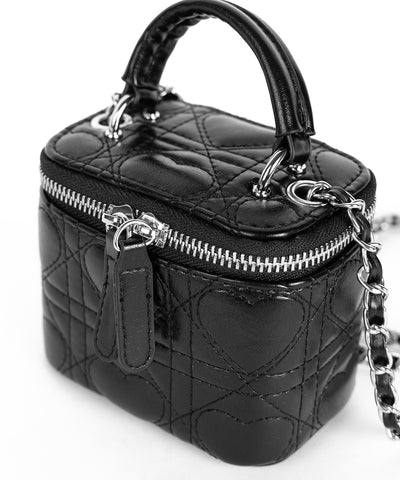 ハートキルティングミニバニティバッグ / heart quilted mini vanity bag