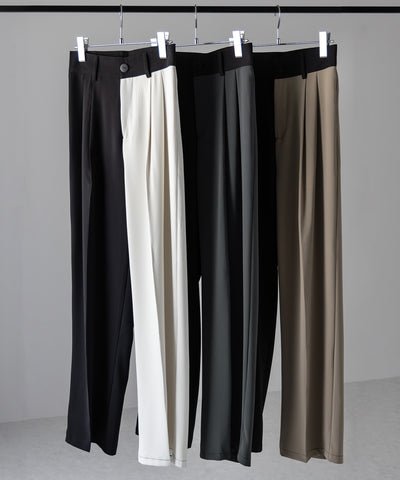 【 ５SIZE 】太ベルトハイウエストツートーンタックスラックス
