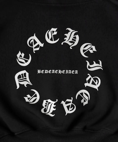 グランジロゴダブルジップショートパーカー ／ grunge logo double zip short hoodie