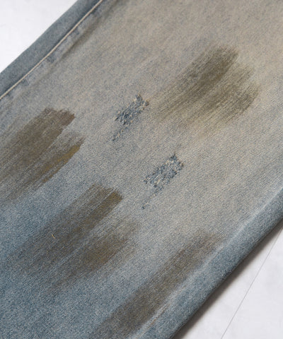 【 ２color ／ ４size 】ヴィンテージペイントグラデーションワイドデニムパンツ ／ vintage paint gradation wide denim pants