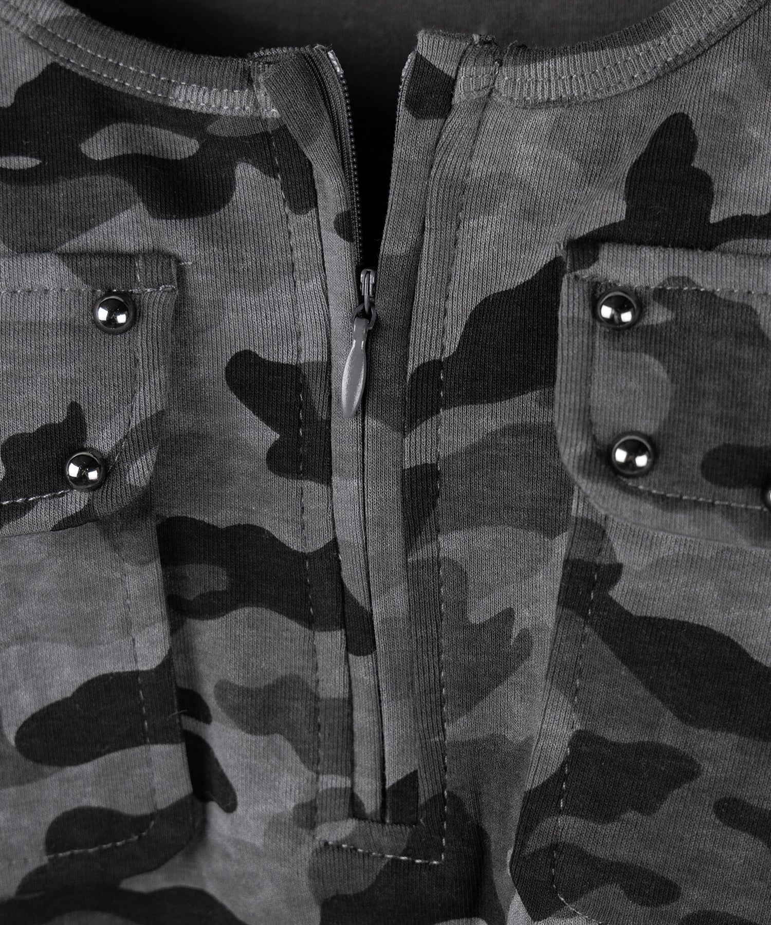 ヴィンテージカモフラアウトポケットジップロンT ／ vintage camouflage out pocket zip longsleeve T-shirt