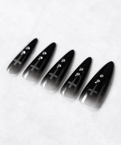 【 限定先行販売 】gradation sheer cross point long nail tips