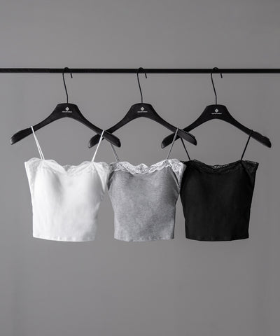【 ３color 】レース切替スクエアクロップドキャミソール ／ Lace switched square cropped camisole
