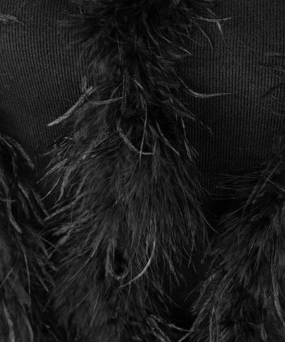 フェザーファードッキングビスチェベアトップ ／ feather fur docking bustier bare tops