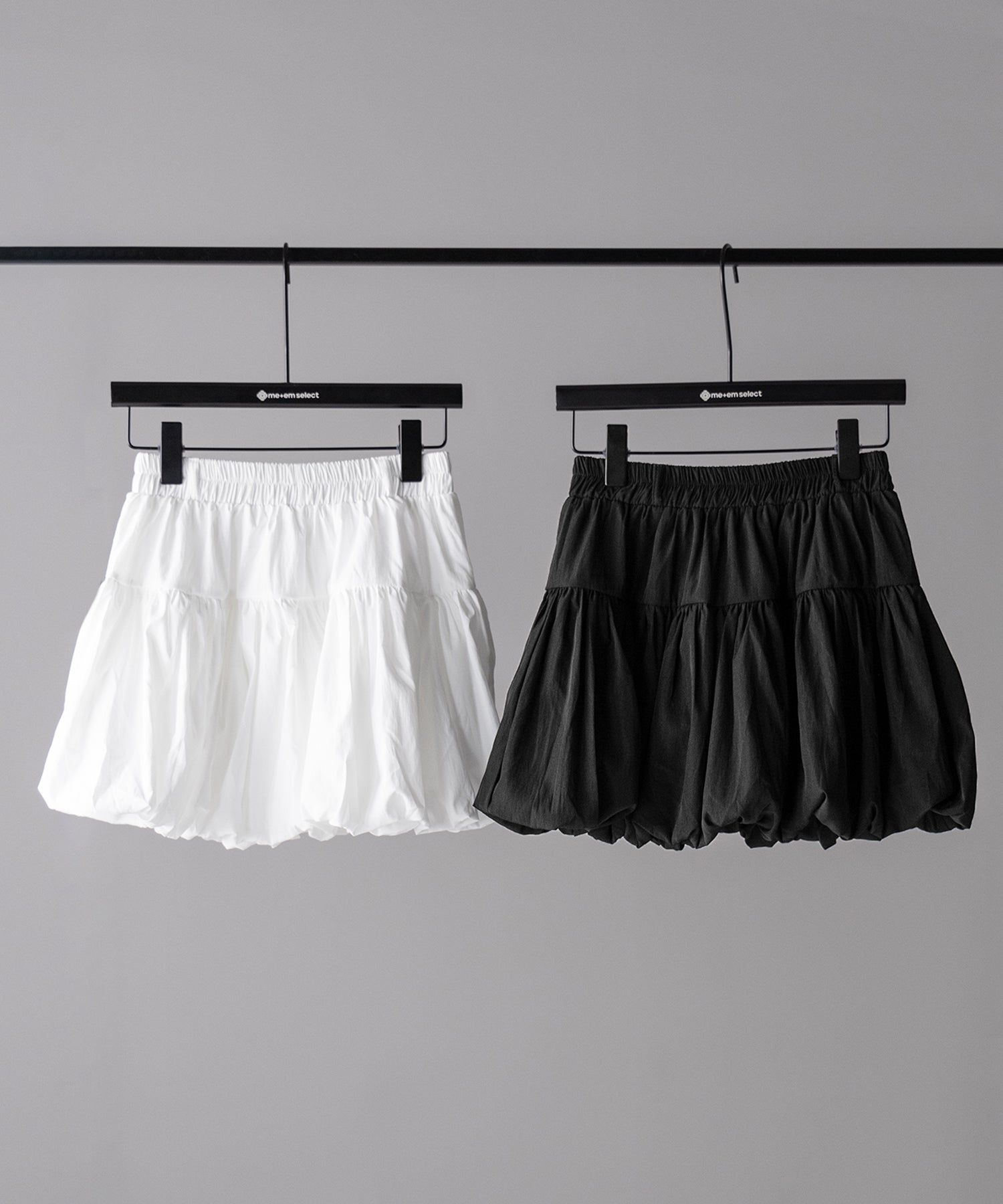 【 ２color ／インパン裏地付き 】ティアードコットンバルーンミニスカート ／ tiered cotton balloon mini skirt