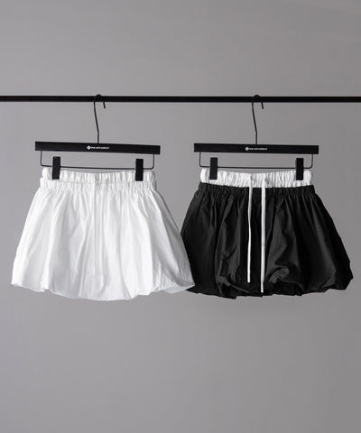【 ２color ／インパン裏地付き 】フェイクレイヤードコットンバルーンミニスカート ／ fake layered cotton balloon mini skirt