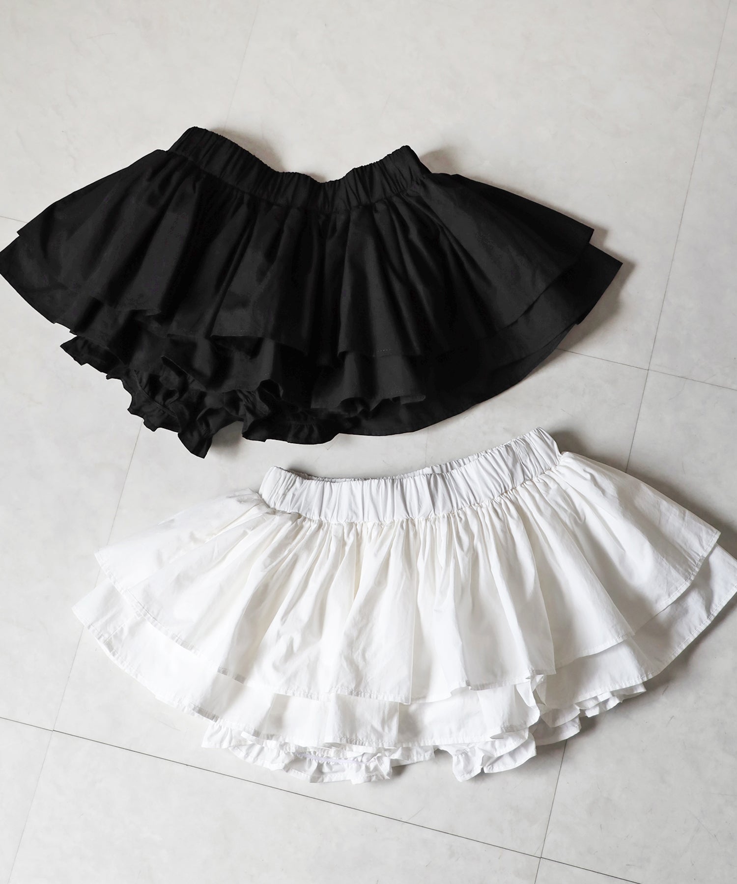 【 インパン裏地付 】ボリュームフレアコットンミニスカート ／ volume flare cotton mini skirt