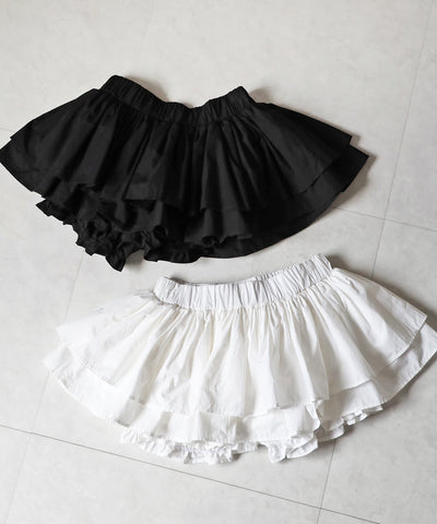 【 インパン裏地付 】ボリュームフレアコットンミニスカート ／ volume flare cotton mini skirt