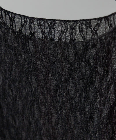 【 ２color 】ワイドスリーブオーバーシアーレーストップス ／ wide sleeve over sheer lace tops