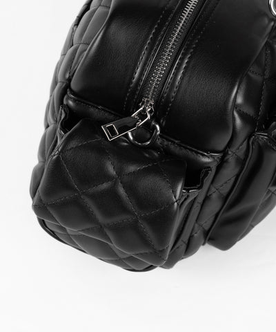 【 ２WAY 】Ｍロゴフェイクレザーキルティングチェーンショルダーバッグ ／ M logo fake leather quilting chain shoulder bag