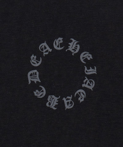 グランジロゴスタンドジップアップオーバーシアートップス ／ grunge logo stand zipup over sheer tops