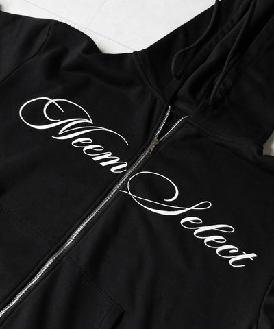 【 セットアップ可能 】レタリングロゴプリントダブルジップビッグパーカー ／ lettering logo print double zip BIG hoodie