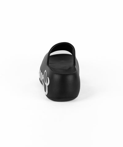 レタリングロゴ厚底スライドサンダル ／ lettering logo platform slide sandals