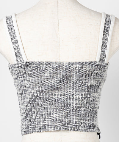 【 セットアップ】ツイードボタンショートビスチェ ＋ ミニスカート ＳＥＴ ／ 【 SETUP 】tweed button short buister ＋ mini skirt SET