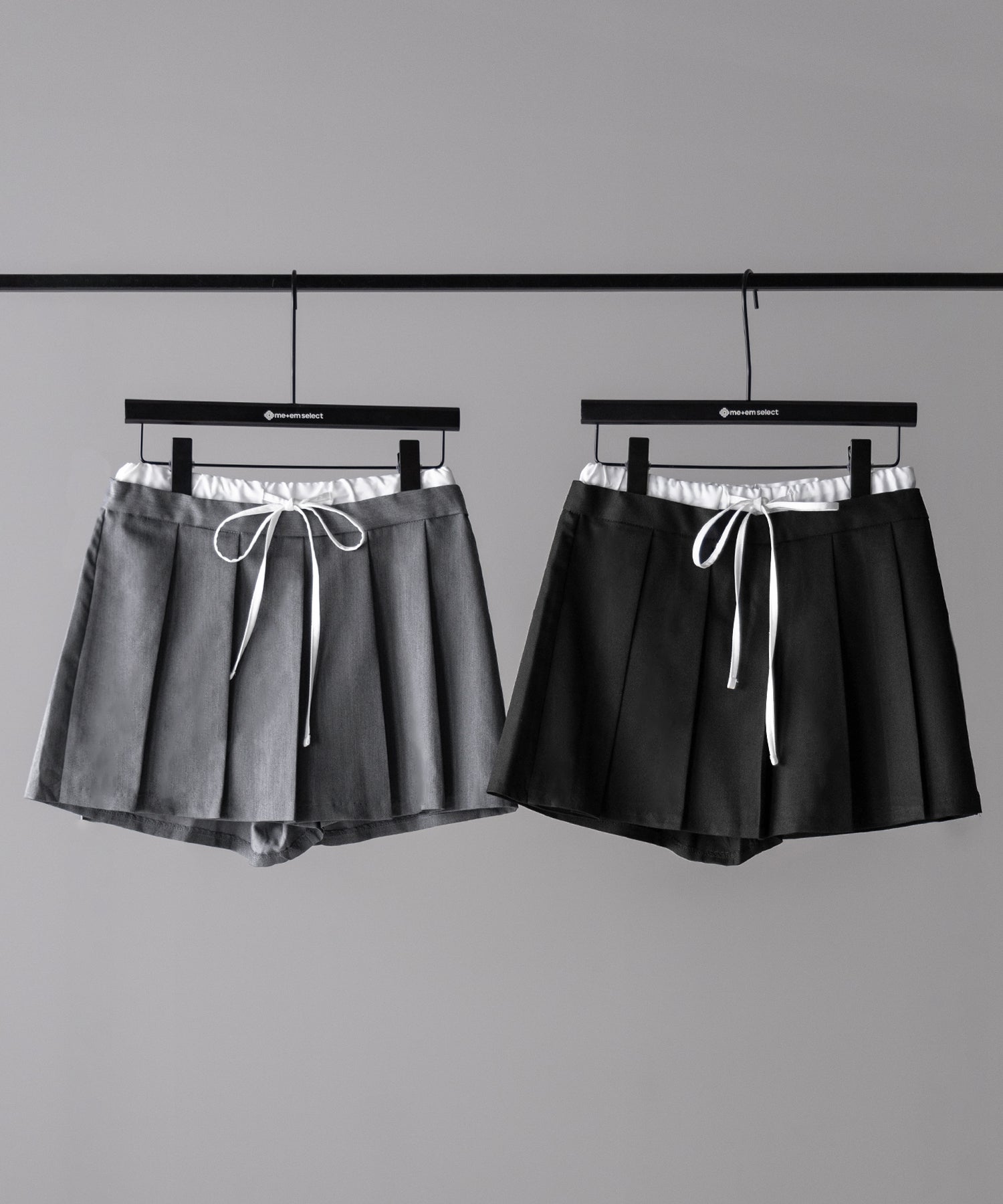 【 ２color 】レイヤードプリーツミニスカパン ／ layered pleated mini skirt pants