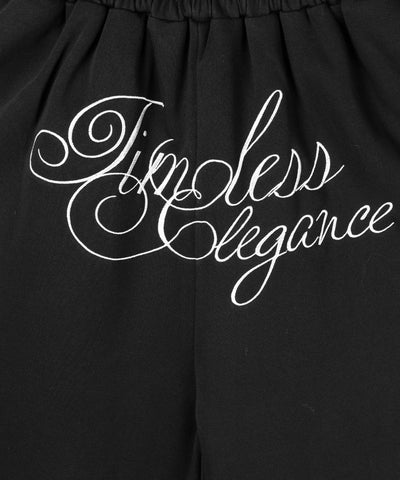 フロントレタリングロゴ刺繍ワイドスウェットパンツ ／ front lettering logo embroidery wide sweatpants