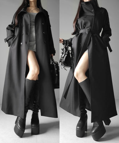 ２WAYスタンドカラーオーバーロングトレンチコート ／ 2WAY stand collar over long trench coat