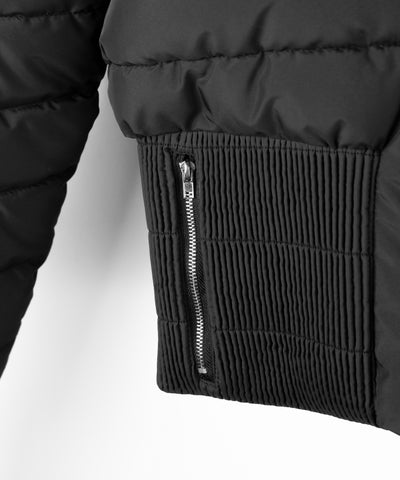 ウエストマークファーフードレディフェイクダウンジャケット ／ waist mark fur hooded lady fake down jacket